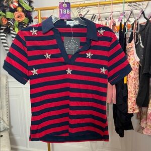 Red / Blue Stripe With Deco